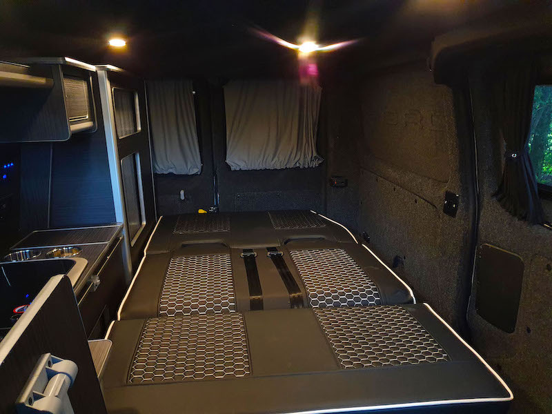 camper van rock roll bed