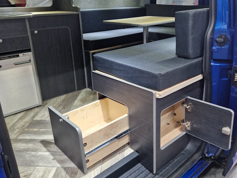 under bed campervan storage unit drawers